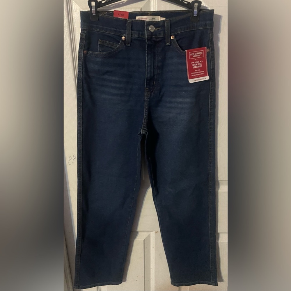 NWT‎ Levi Strauss Heritage Vintage High Rise Straight Jeans Size 2 W26 Dark Wash
